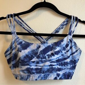Gap Tie Dye Blue White Sports bra. Size Small. Never worn. Criss cross straps.